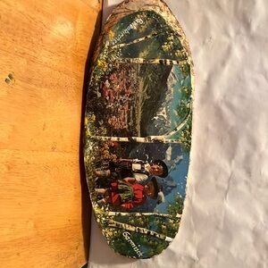 Hand crafted n painted wood pic to hang very old n I believe are children in